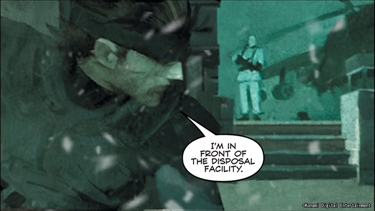 Metalgear's tweet photo. #MGSVol1 Content | Metal Gear Solid: Digital Graphic Novel

This fully voiced, digital comic depicts the events of Metal Gear Solid through beautifully dynamic animated panels.

#MetalGearSolid #MG35th https://t.co/vuqxUZNaRU