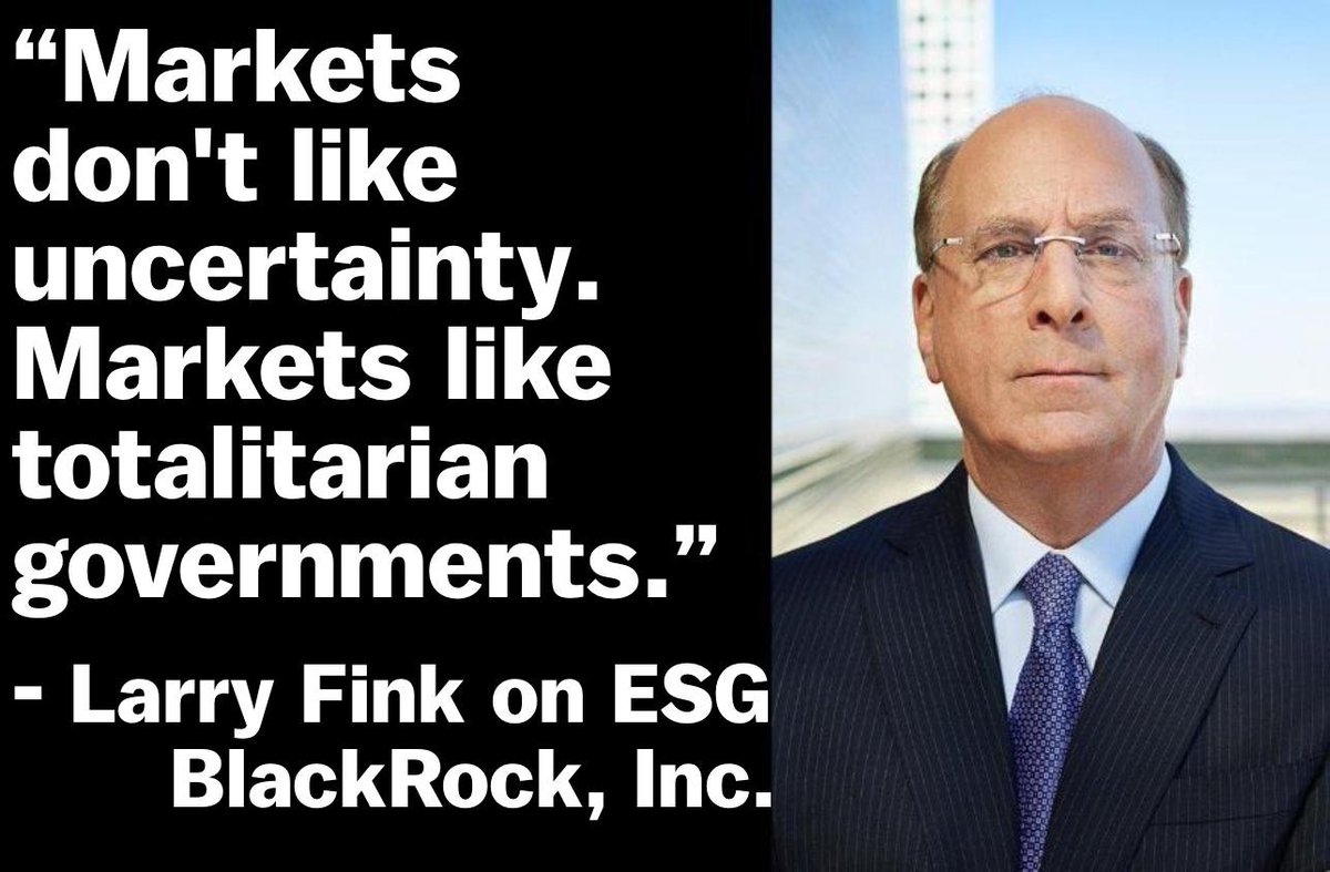 @JamesOKeefeIII @BlackRock Who do they think they are ? They are the predator class !! Blackrock Terminate ESG Scores.