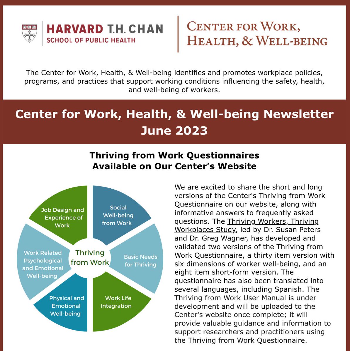 Harvard Center for Work, Health, and Well-being tweet media