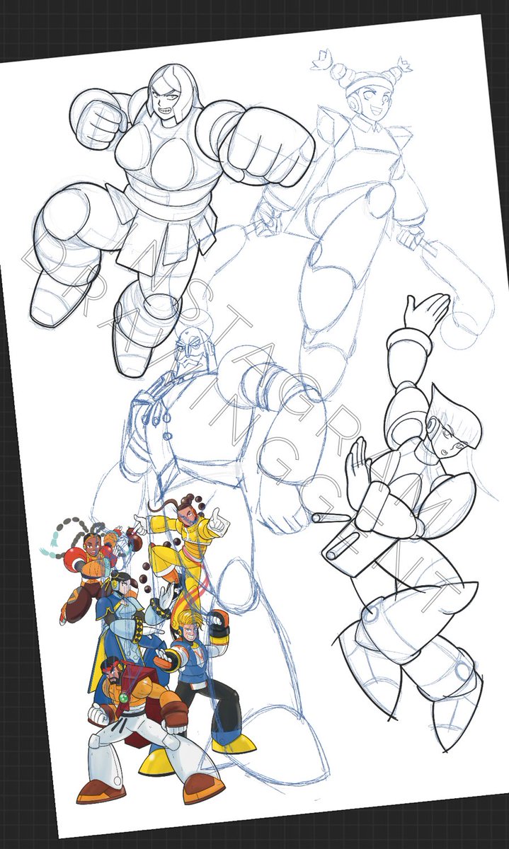 DrawingGentCA's tweet image. Robo Menat, Manon, JP, Lily #StreetFighter6 #reploid #megamanx