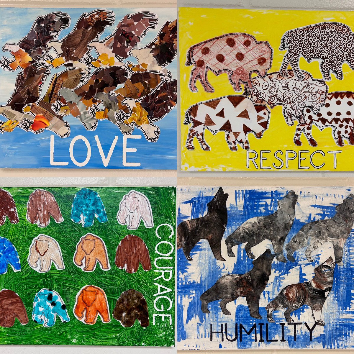 As part of our commitment to Truth &amp; Reconciliation students learnt about the Seven Sacred Teachings this year &amp; created collaborative art. Today we finished this project &amp; love how it turned out! <a href="/RCSD_No81/">YQR Catholic Schools</a>