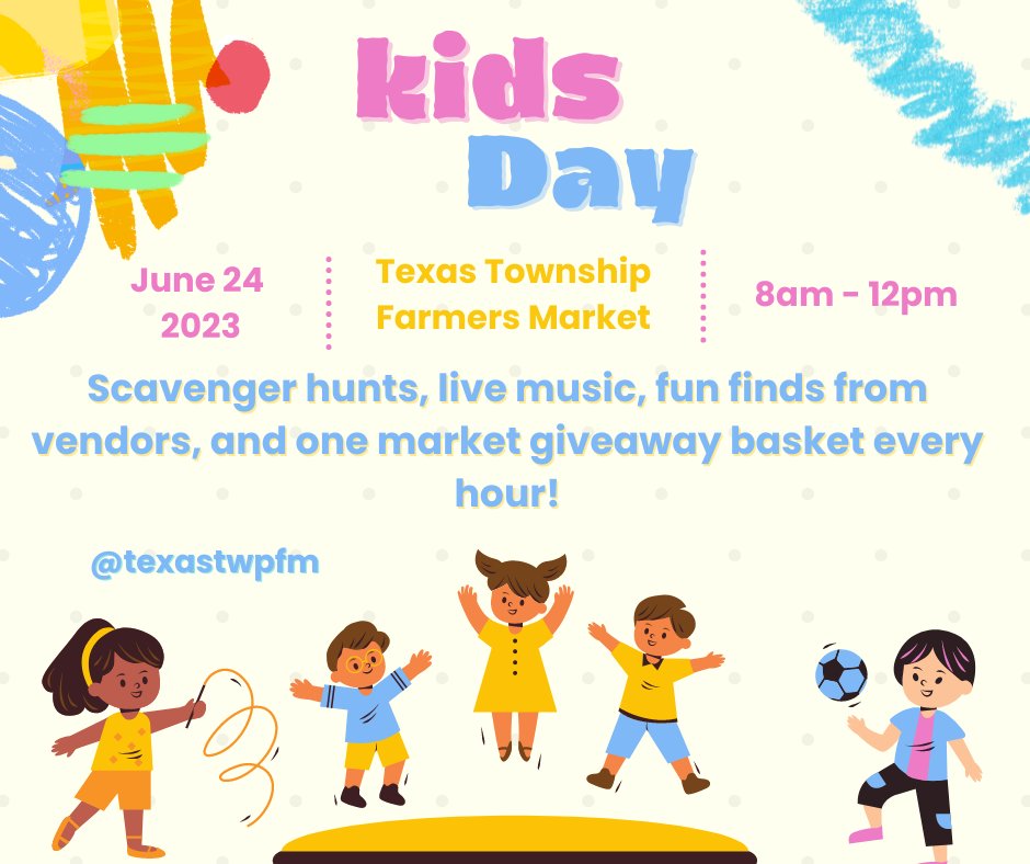 FreshOnQ's tweet photo. Kids Day is This Weekend! - https://t.co/3I4oyHuWoq Shopping, Scavenger Hunts, Music, and More!

#texastwpfm #freshonq #texascorners #kidsday #strawberryseason #saxophone #livemusic #MIFarmersMarkets #scavengerhunt #giveaways #shoplocal #eatfresh #supportlocalfarmers https://t.co/dnA962c1p7