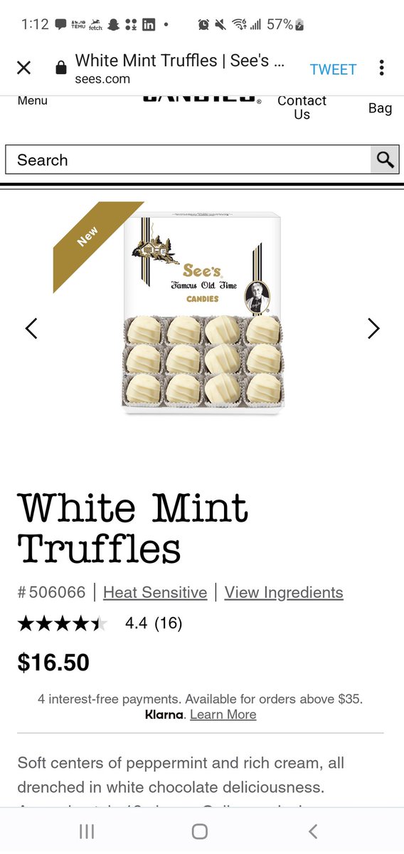 @seescandies White Mint Truffles!! So so good! #SeesCandies #CandyConversation 😋🤍🍫🎁💙