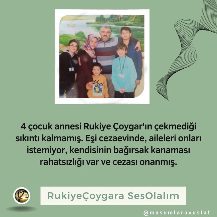 Ev hanımlarını da ceza evine dolduran rejim Çin zalimleri ile yarışıyor.
Çoluk çocuk bebek hasta yaşlı hamile lohusa ağır engelli…..

RukiyeÇoygara SesOlalım

 #CBMemura35Bin
#Afram
Ateşi 
Yunan
AHIM