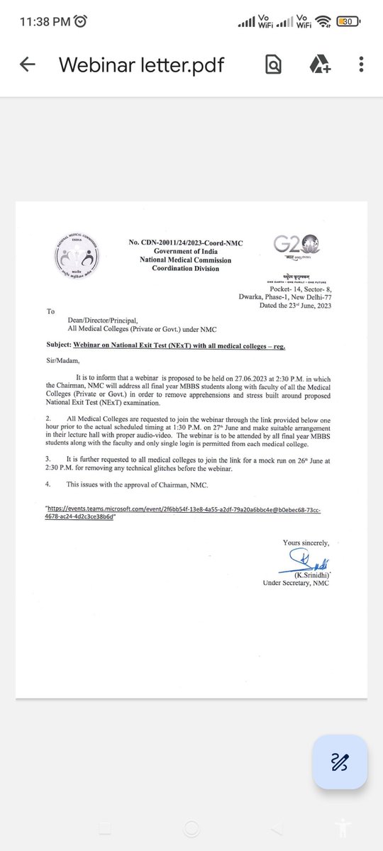 gkd_world's tweet image. NMC's Notice is here 

Webinar on 27th June 2023

1:30pm onwards

NMC chairman to address all final year students and medical colleges.

#nextpg #next #nmc #neetpg #mbbs #neetpg2024 #medic