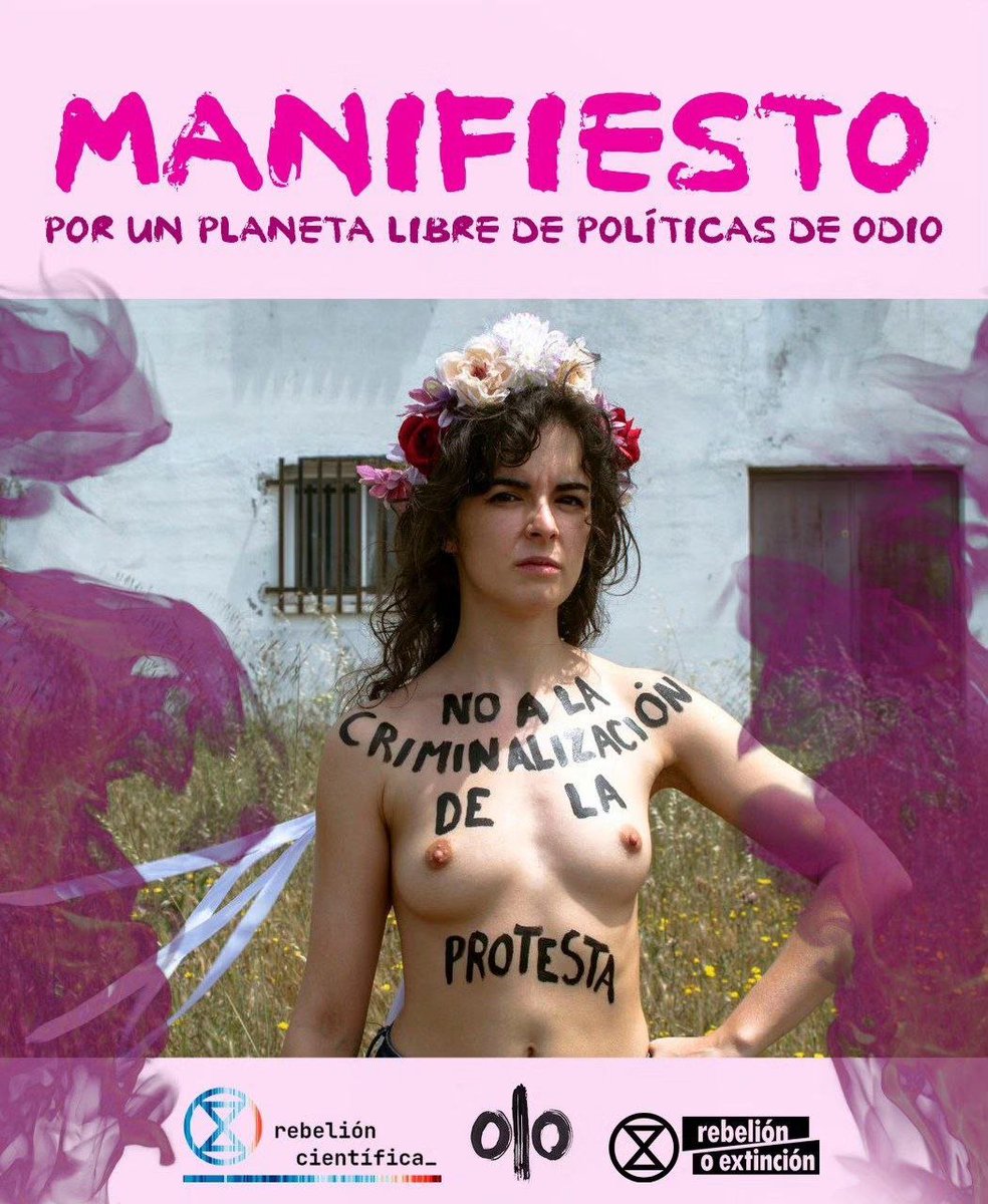 EsRebelCientif's tweet photo. Hoy 23 de junio los movimientos de desobediencia civil @femenspain, @esXrebellion, @EsRebelCientif
publicamos un manifiesto conjunto por un planeta libre de políticas de odio de cara a las próximas elecciones:
https://t.co/n1h5773XzE
Contra las fuerzas del odio, ni un paso atrás. https://t.co/wP82vVZvhM
