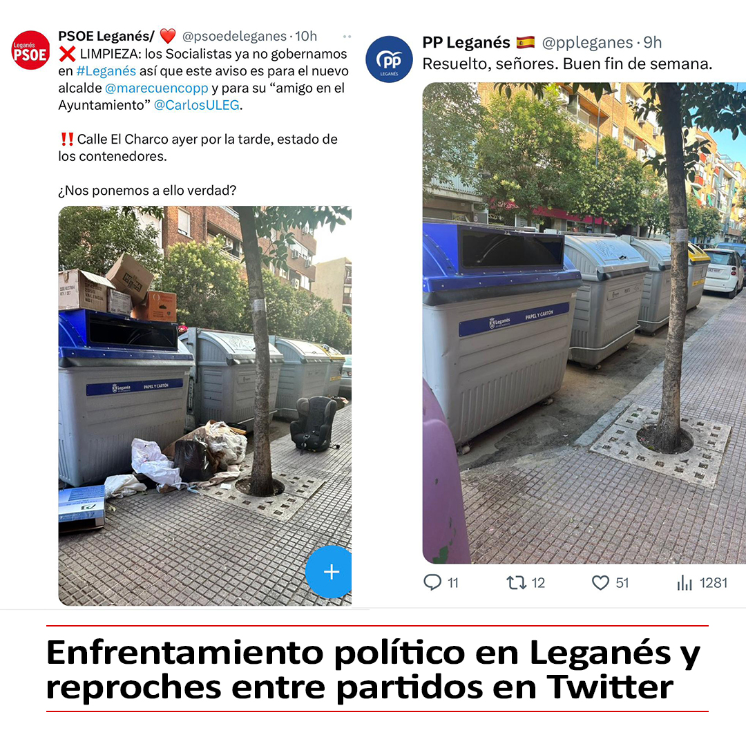 LGNMedios's tweet photo. Enfrentamiento político en Leganés y reproches entre partidos en Twitter
➡️ Reproches y críticas entre partidos políticos en redes sociales. Cualquier detalle es bueno para la polémica
#contenedores #Leganés #reproches
https://t.co/gZLmqoRjdn https://t.co/h1ClFbkacI