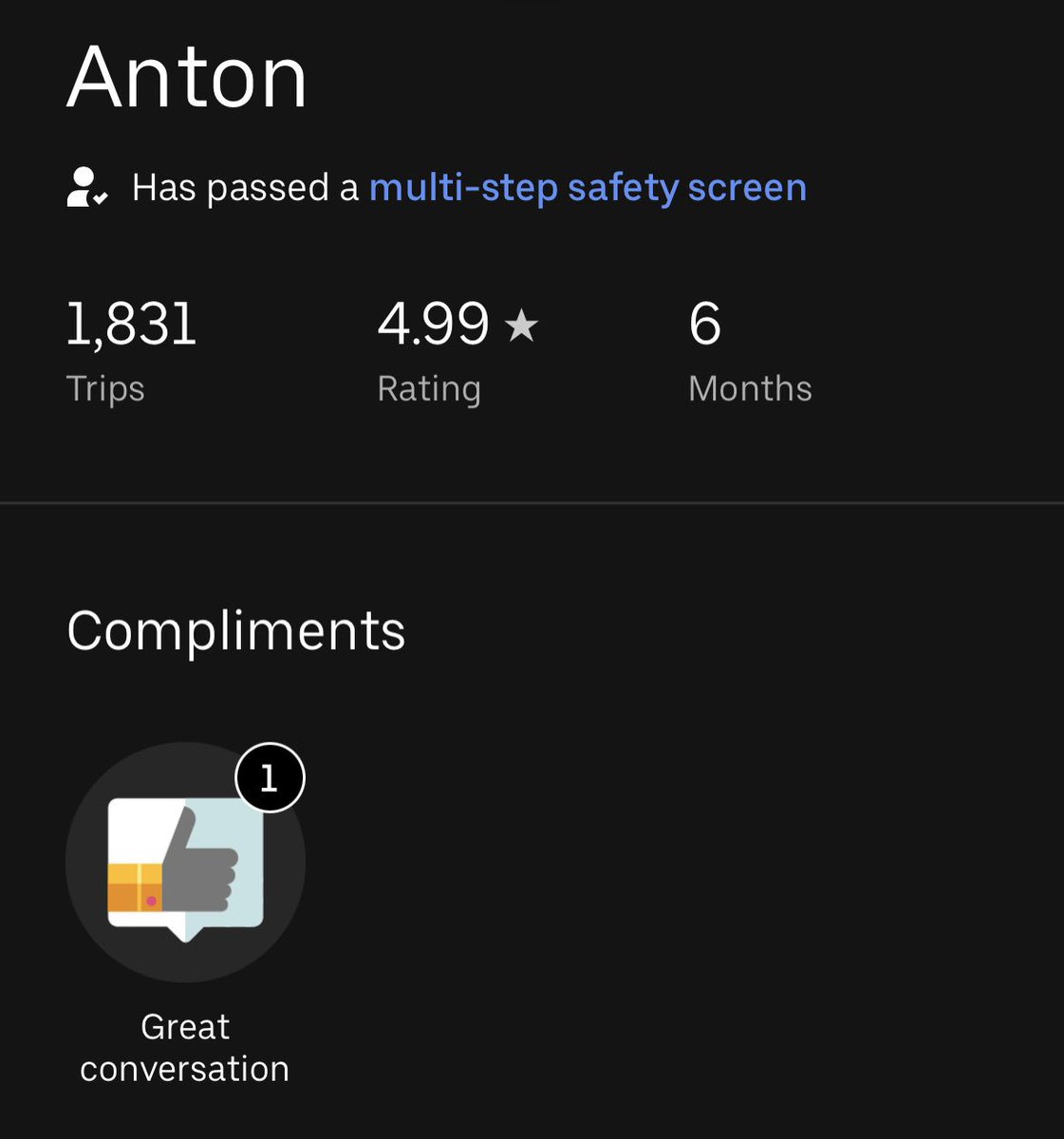 When the Uber driver has a compliment for “great conversation” ☠️

Please don’t talk to me! I hate people!