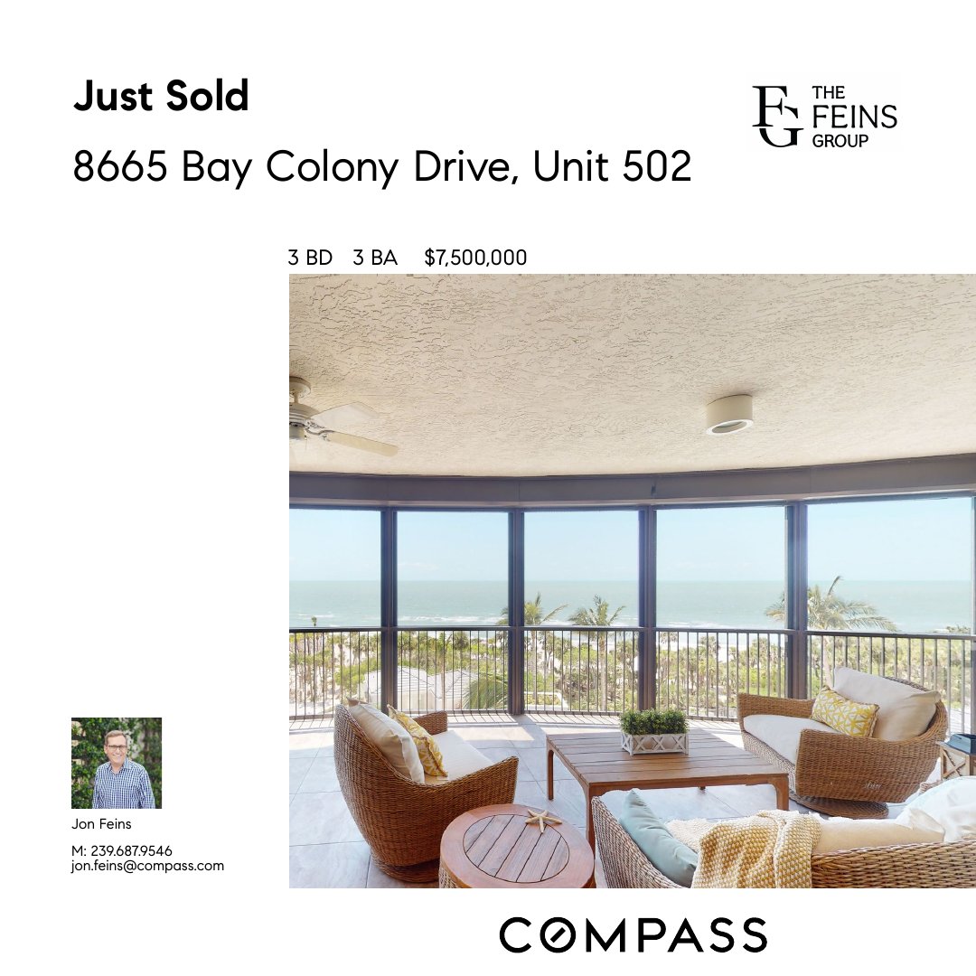 Delighted to share the successful sale of this gem in  Bay Colony!  
#naples #naplesfl #florida #luxuryrealestate #naplesrealestate #floridarealestate #realestate #naplesrealtor #compass #compassagent #jonfeins #thefeinsgroup #feinsgroup #pelicanbay #baycolony