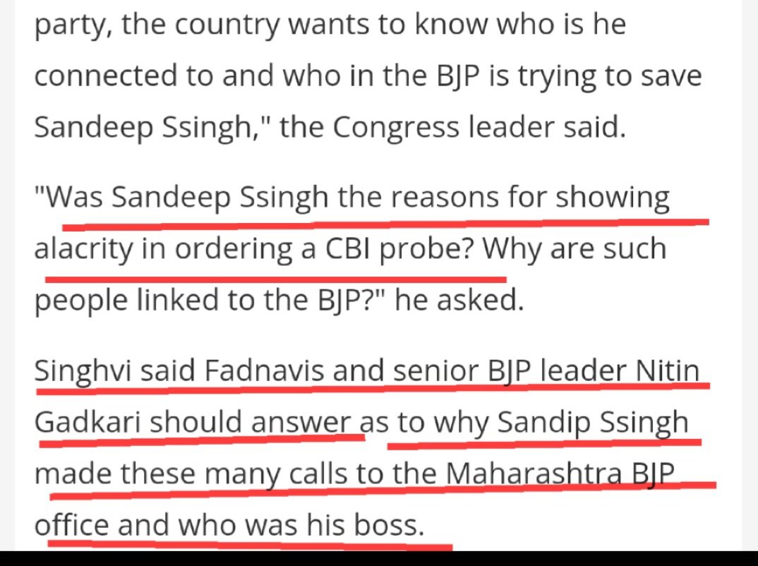 PriyaSi47091986's tweet image. Why did MrSinghvi hint @ #SandipSsingh being the reason4 @BJP4India&apos;s/ @BJP4Mumbai&apos;s&quot;alacrity in ordering a #CBI probe&quot;?Is there some truth 2this? 
Why is @DrAMSinghvi
silent now??#JusticeForSushantSinghRajput 
@PMOIndia @HMOIndia 
@Dev_Fadnavis @nitin_gadkari