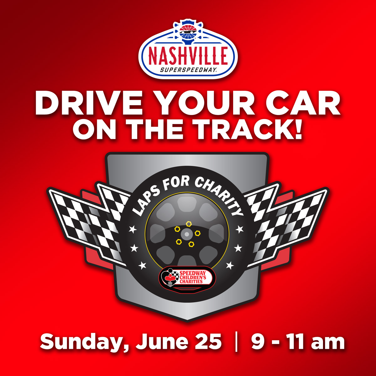 Don't wait! Sign up today to drive 3 laps in your vehicle on the @NashvilleSuperS track! You'll have a great time AND help #Nashville kids in need! Register Now: bit.ly/3PufIns #KidsWin // #Ally400