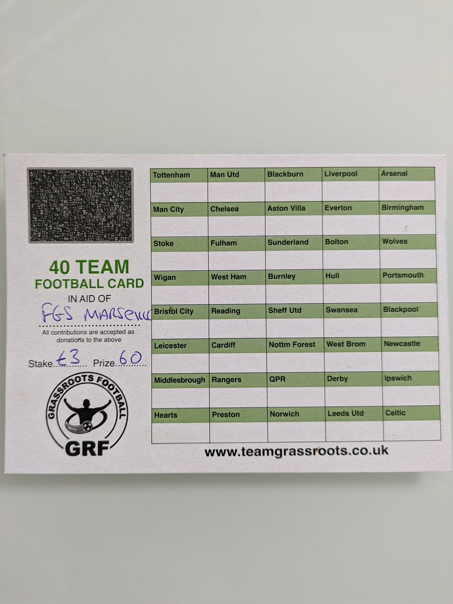 fgsmarseille's tweet photo. 3 quid a go all funds raised for the footy kids ⚽ message me for your teams there going quick https://t.co/W69BReYb3F