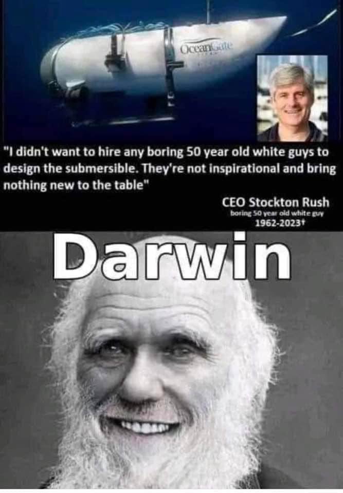 #DarwinAward #Darwin #titanicsubmarinememe