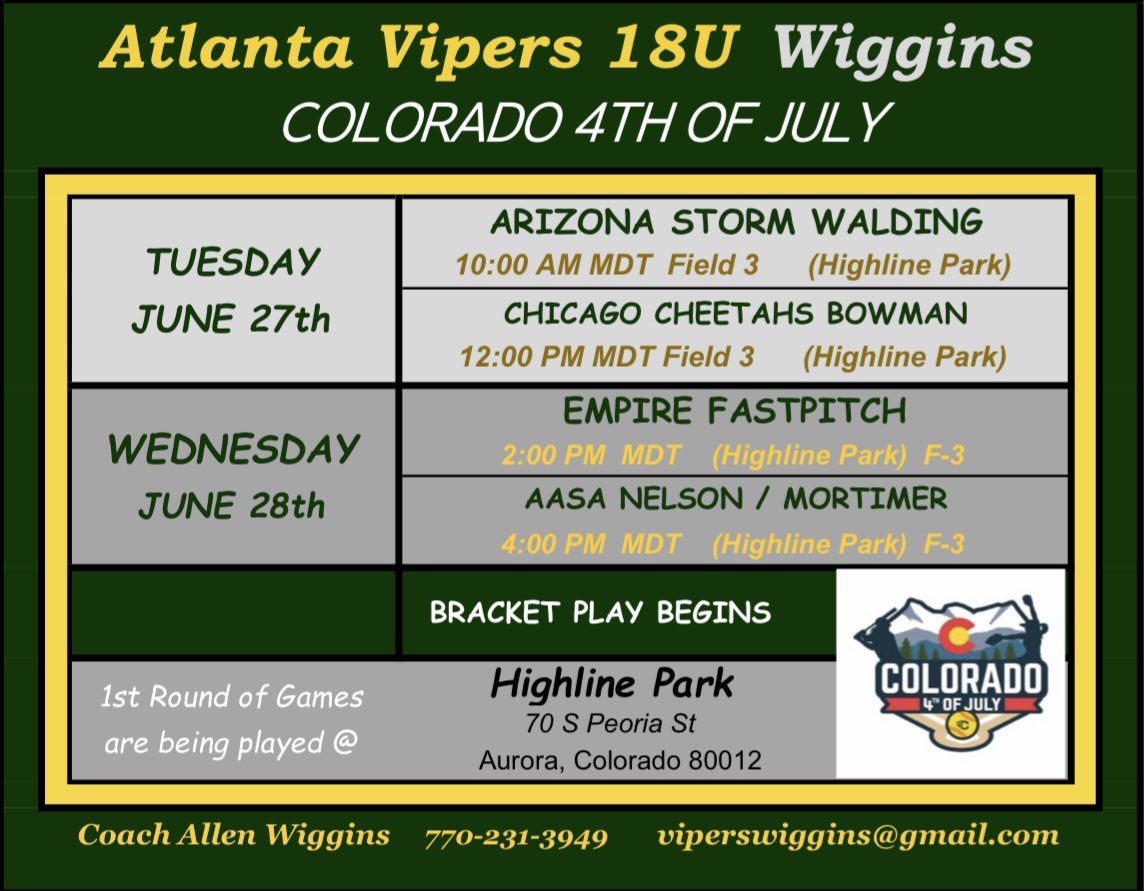 Safe Travel Coaches… Here’s our <a href="/COSparkFire/">CO 4th of July</a> Schedule. 

See you all in Colorado