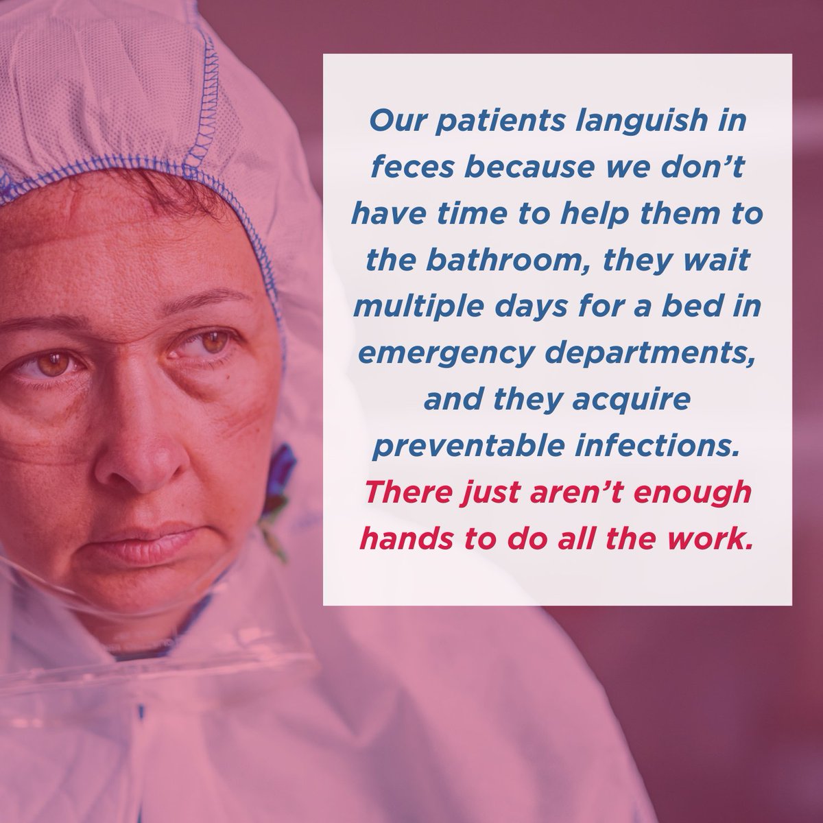 Every day, nurses live out real-life horror stories, as we go 12-plus hours without a single break while rushing between patients who all need our care at once. [2/5]

#SafeStaffing #NurseTwitter