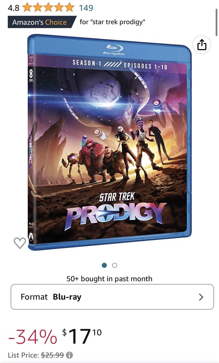 TrekCore's tweet image. The first 10 eps of STAR TREK: PRODIGY are available on Blu-ray right now for less than $20.

Get it here, as the show is set to leave Paramount+ in just days:

amazon.com/Star-Trek-Prod…