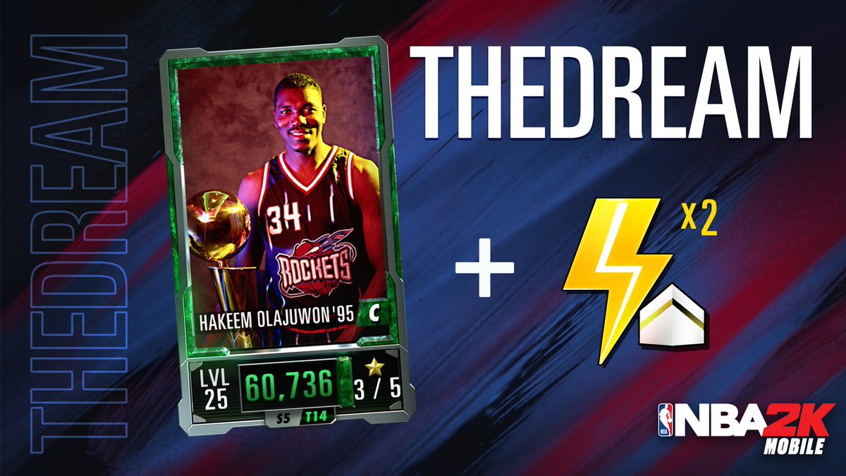 Add this new, leveled up Hakeem card.

Enter the code “THEDREAM” in The Stat Line in the news section to get it. Available thru 7/2, one per account.