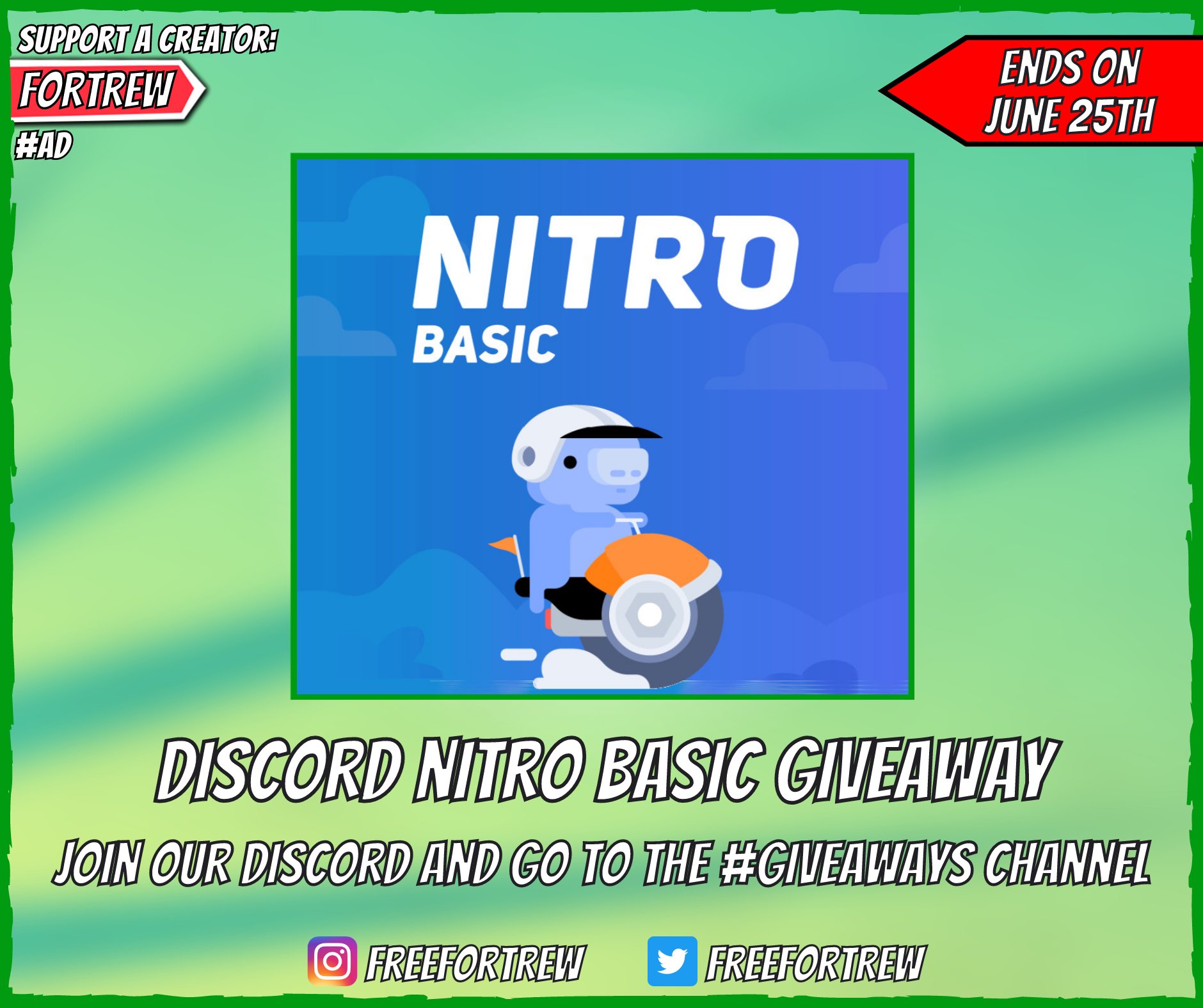 Free Fortnite Rewards on Twitter "Discord Nitro (Basic) Giveaway! Join