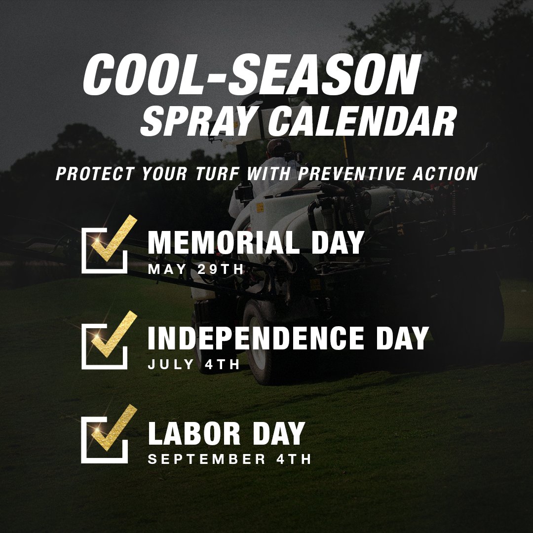Our Intrinsic Holiday Spray Program is just what you need to protect your cool-season turf from heat, humidity and heavy play. Mark your calendar for Memorial Day, July 4th and Labor Day applications that can make or break your course! https://t.co/jYCCF0frYK https://t.co/OVbbjJoSlq