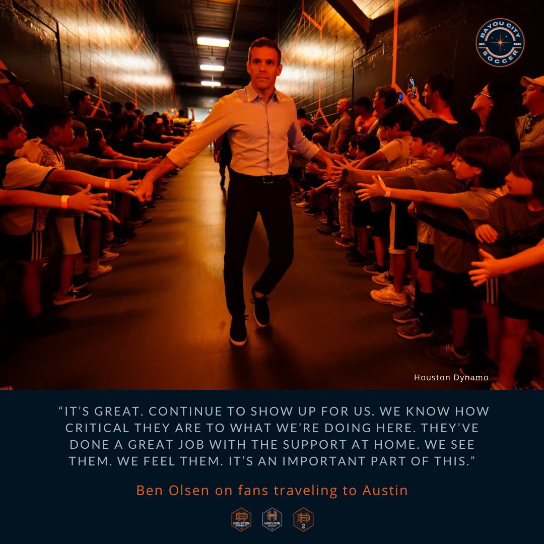 Ben Olsen speaking about Dynamo fans making the trip to Austin. #HoldItDown