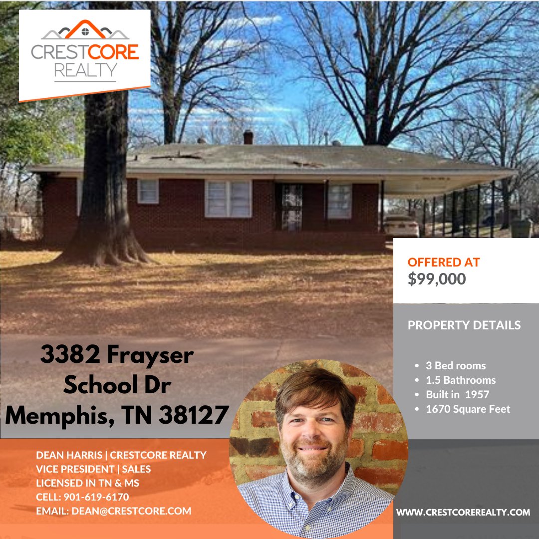 Tenant-occupied 3br/1.5baths property and being marketed as an investment property. 

#realestate #realestateinvestment #Justlisted #entrepreneur #sold #broker #mortgage #homesforsale #ilovememphis #memphistennessee #Memphis