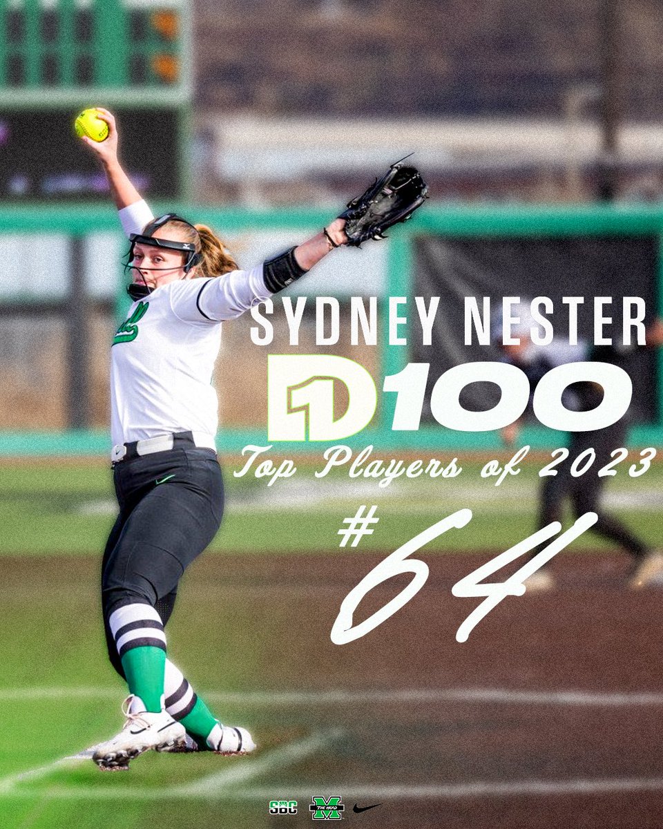 Among the best in the game!

Congratulations to Sydney Nester on being named #64 on the <a href="/D1Softball/">D1Softball</a> Top 100 list!

#WeAreMarshall