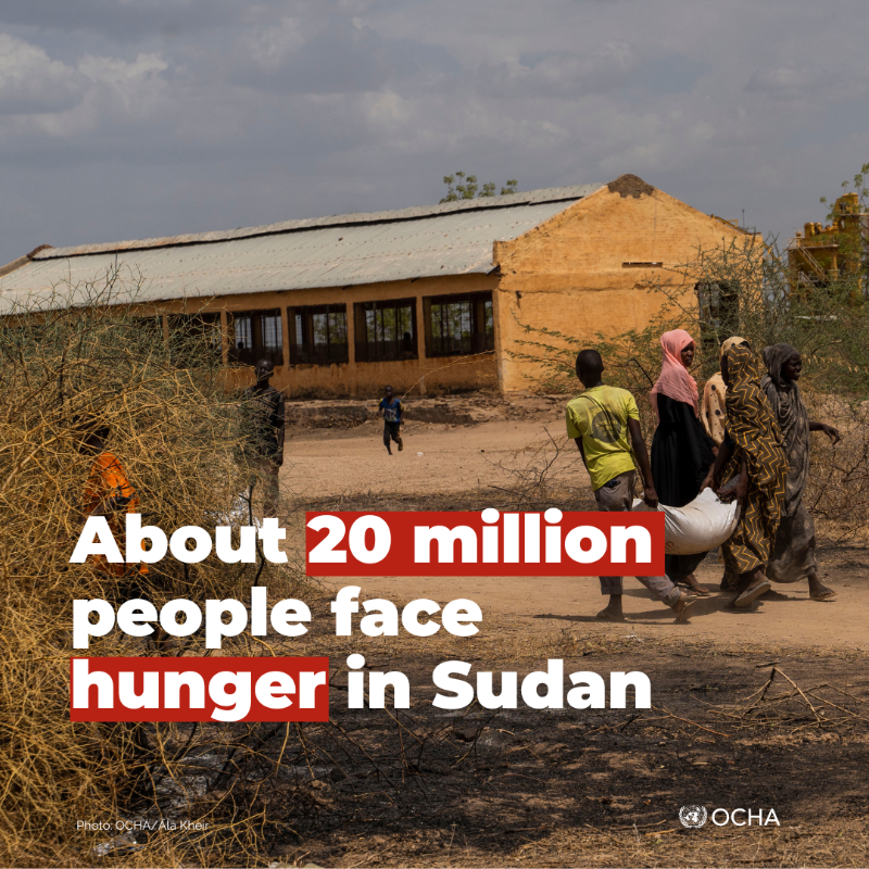 UN's tweet photo. Sudan: People are living through the country’s worst humanitarian emergency in decades amid intense fighting.

@UNOCHA explains what you need to know about the ongoing crisis and why the world must pay attention. ⬇️