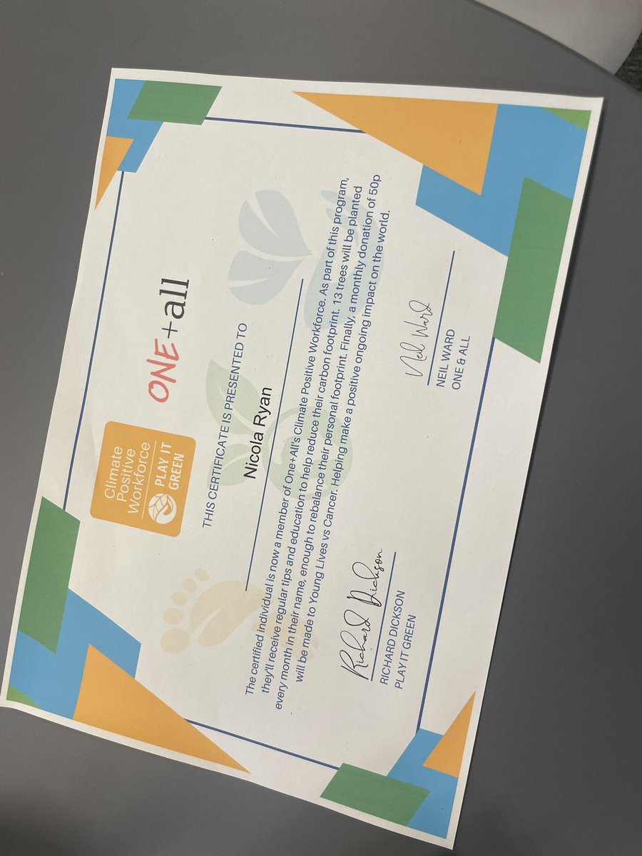 Our final gift to colleagues today. We now have a climate positive workforce. What this means is all our colleagues have their individual carbon footprint offset, find out more at playitgreen.com @PlayItGreen2 @EmployeeOwned @GoodEmpCharter