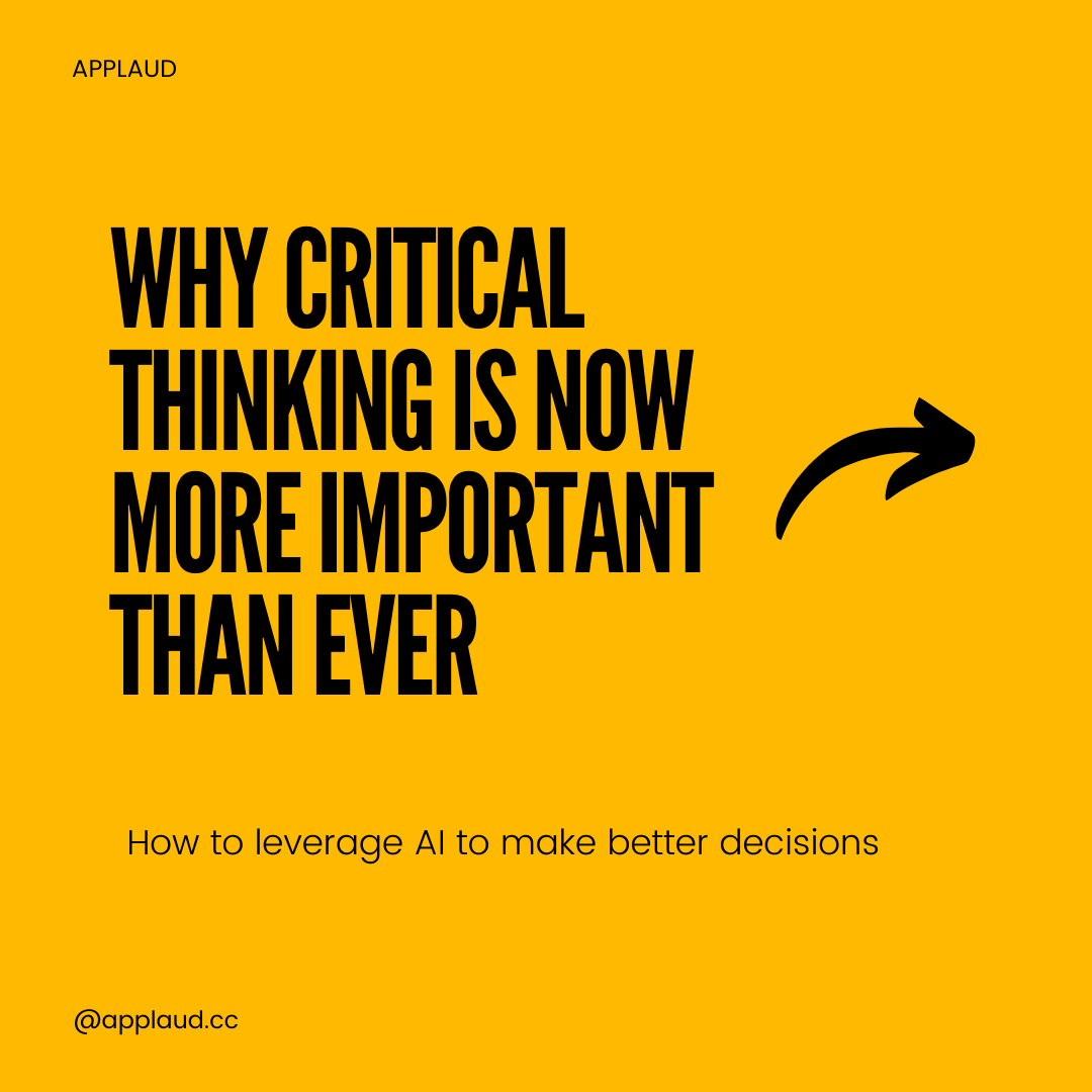 Applaud_Courses's tweet photo. AI is more than just technology, it's an enhancer for our critical thinking skills. Let's delve into how we can leverage AI for improved decision-making in our learning. 🧠💡#CriticalThinking #AI #EdTech https://t.co/lM9al1bqyp