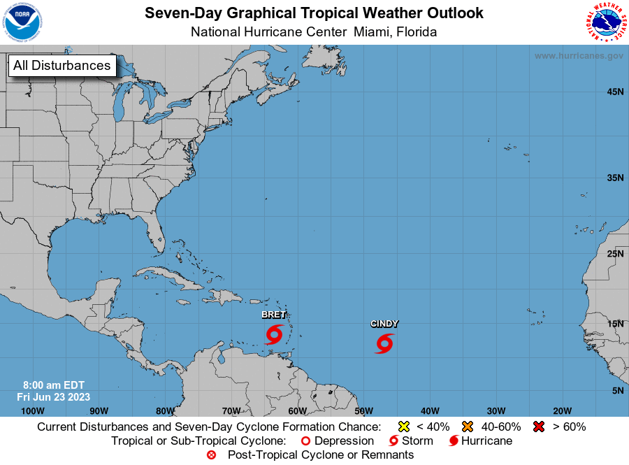 GeoRebekah's tweet image. NEW HURRICANE RECORD!!!

This is the first time since record keeping began in 1851 that we've had two named systems in June at the same time in the North Atlantic.

Most concerning is that we're in an El Nino year, when Atlantic hurricane activity tends to be diminished by shear.