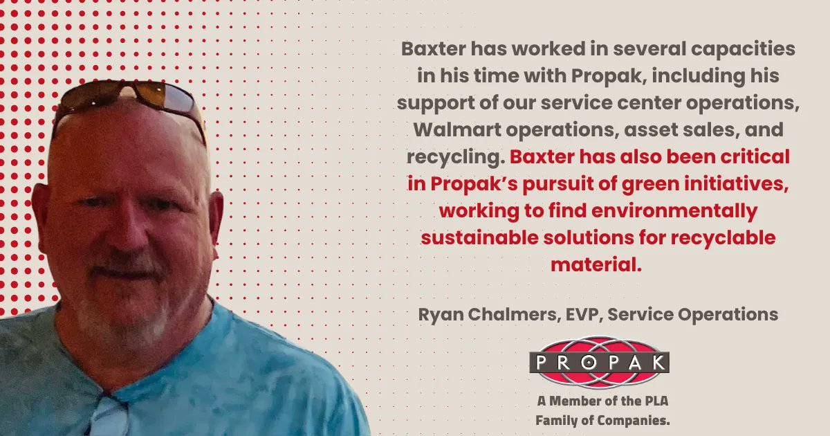 PropakLogistics's tweet image. Congratulations to Baxter Gladden on his 15 years of service to Propak! 

#Propak #PLA #Logisitics #SupplyChain #Pallets