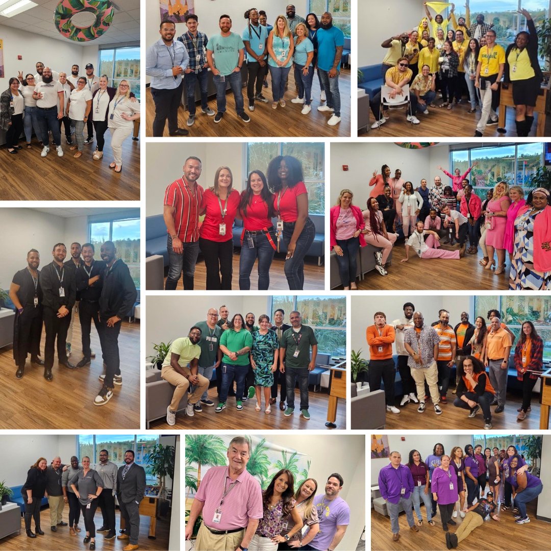 Yesterday was Team Colors Day for ORO #SpiritWeek, with many fun team colors and popsicles! These team photos are some of our #FridayFavorites! Each team color representing a different group within the Orlando Regional Office. 

#BluegreenVacations #ShareHappinessHere