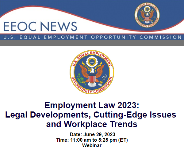 @USEEOC is organizing a full-day #webinar on Employment Law on June 29th on Legal Developments, Cutting Edge Issues, and Workplace Trends. For more information and to register, visit
lnkd.in/ewjjJmV2
#Webinar #VirtualTraining #EEOC #EmploymentLaw #Employers #Employees #HR