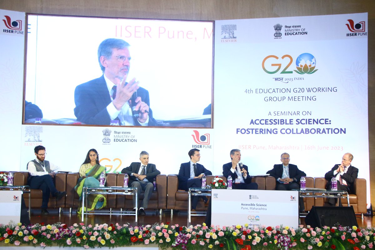 ElsevierConnect's tweet photo. Elsevier thanks @Drsubhassarkar, Prof Bhagwat, Dr Chaudhary, Prof Satheesh, @pierspurdy, Dr Utgikar, Prof Agarwal, @MoodyNarain, @KasparJoMeyer &amp; @AdhesionLab for their insights at the precursor event launch for #4thEdWG @EduMinOfIndia meet at @IISERPune.

#G20India @g20org https://t.co/FlfT0YSuim