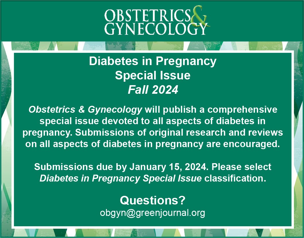 If you are a researcher working on diabetes in pregnancy - we're looking for your work! Associate Editor Dr. Ebony Carter is at the #ADA2023 meeting and happy to answer questions.