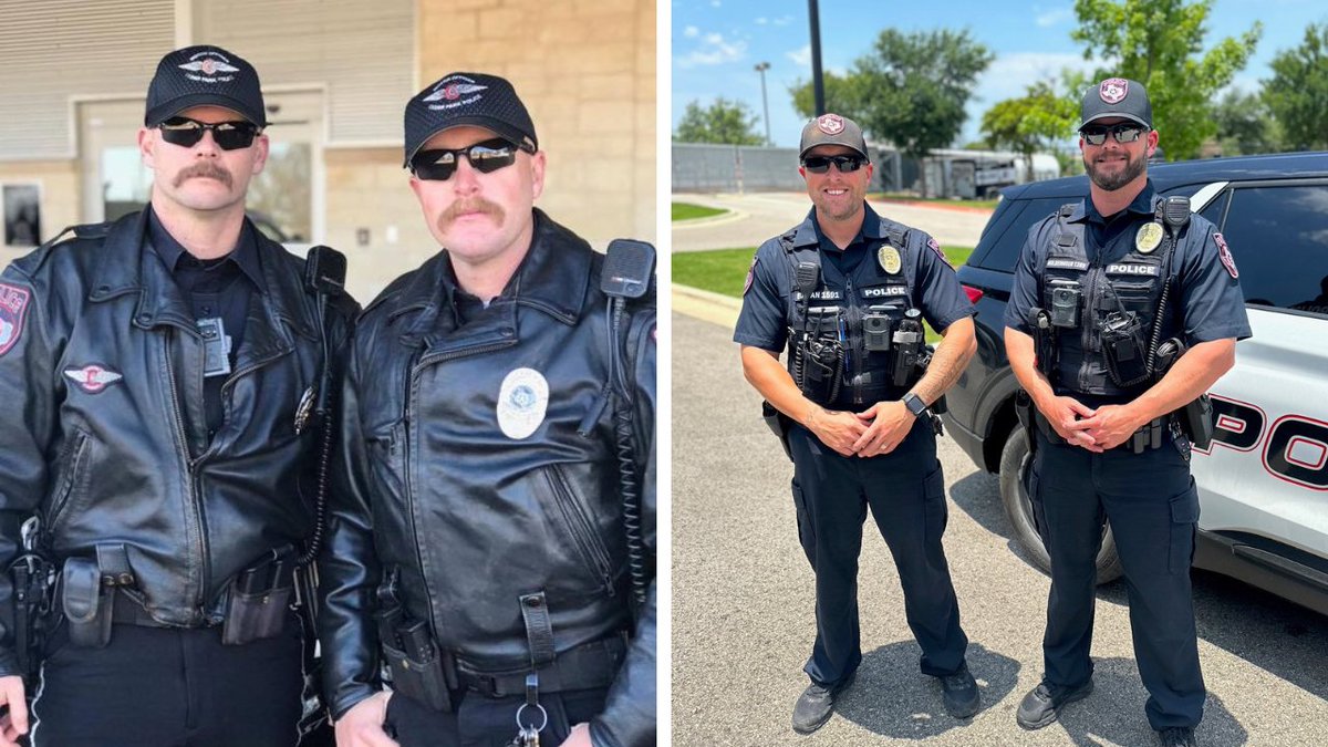 CedarParkPD's tweet photo. Today, we give you THE dynamic duo for our #FaceofTheForce!
Meet Officer Moldenhour & Officer Baran.
10 years of friendship, work besties, and fishing champions.
They started out on our Motors Unit and are now on the Highway Enforcement Unit in charge of accident reconstruction. https://t.co/ZqyVbS0oMN