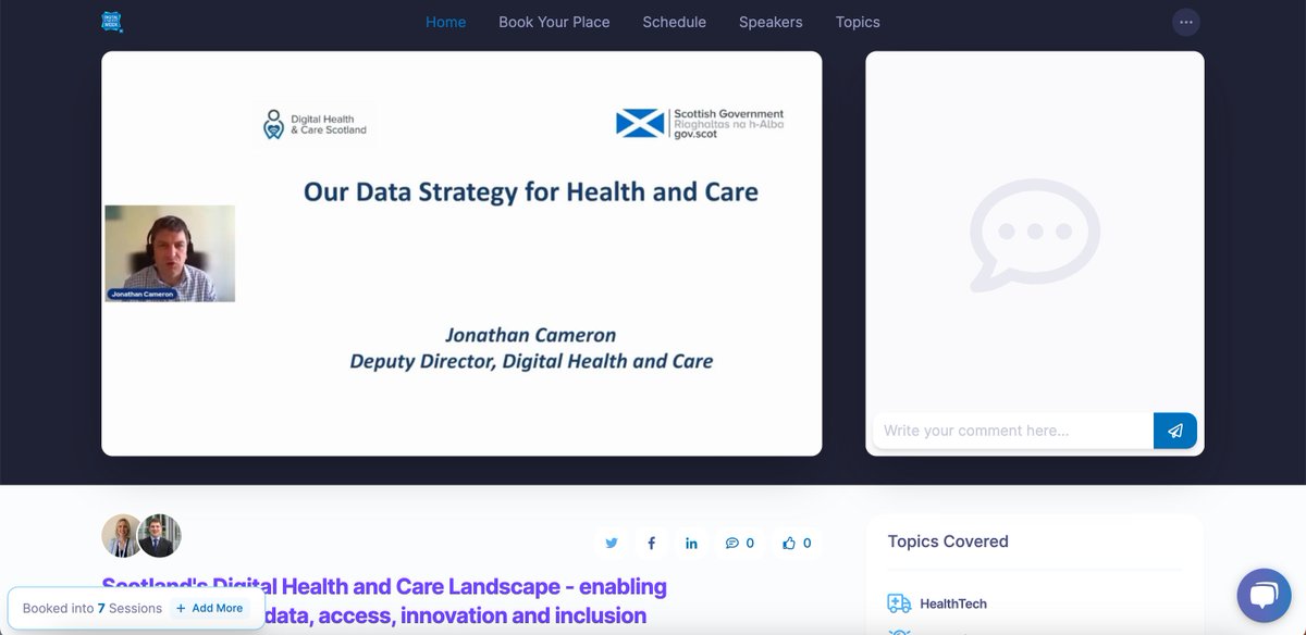Joining @JonCamer0n for session on @scotgov Data Strategy for Health and Care.
Importance in linking data across health and care. #DLWeek @DigiLeaders @NHSScotCfSD #healthcare #data #datastrategy #shareddata