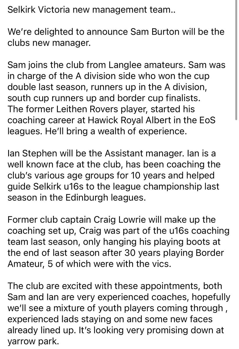 Selkirk Community Football Club tweet media
