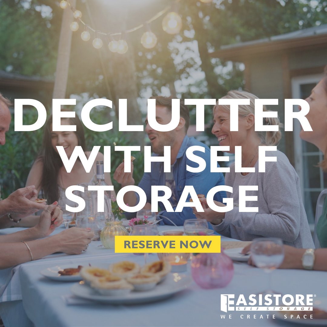 easistore's tweet photo. Looking forward to #summer dinner parties? ☀️ Make sure your home is as tidy as can be, and #declutter your home with Easistore self storage. https://t.co/yhgYRpGdCe