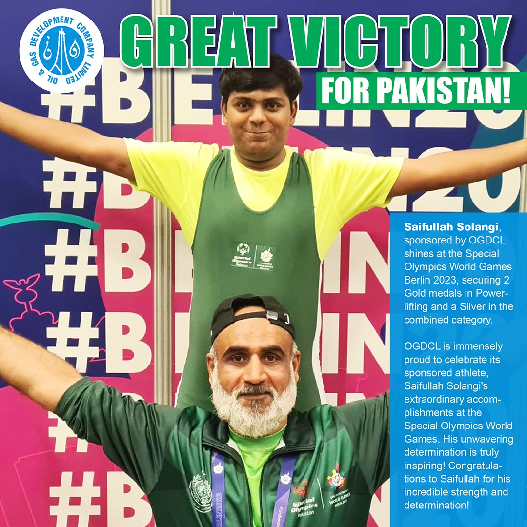 Kudos on this remarkable accomplishment! Join us in acknowledging and celebrating this extraordinary feat!

#OGDCL #SpecialWorldGames #TeamPakistan #InclusiveSports #proudmoments