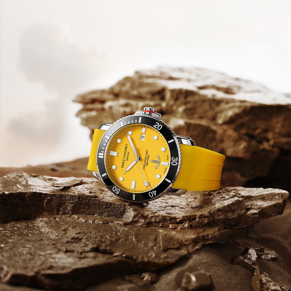 Braving the coastal elements in vibrant style with the Challenger Deep Yellow.