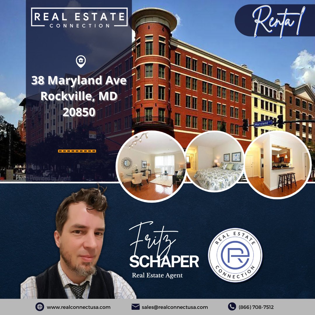 🎉 RENTAL 🎉
38 Maryland Ave Rockville, MD 20850 

🔹 Huge congrats to an amazing and hardworking REC star agent Fritz Schaper for helping our mutual client find this beautiful property. 🤩🔑

#RealEstateConnectionUSA ✨ #RealEstate #MDproperties 🏡 #Rental 🎉