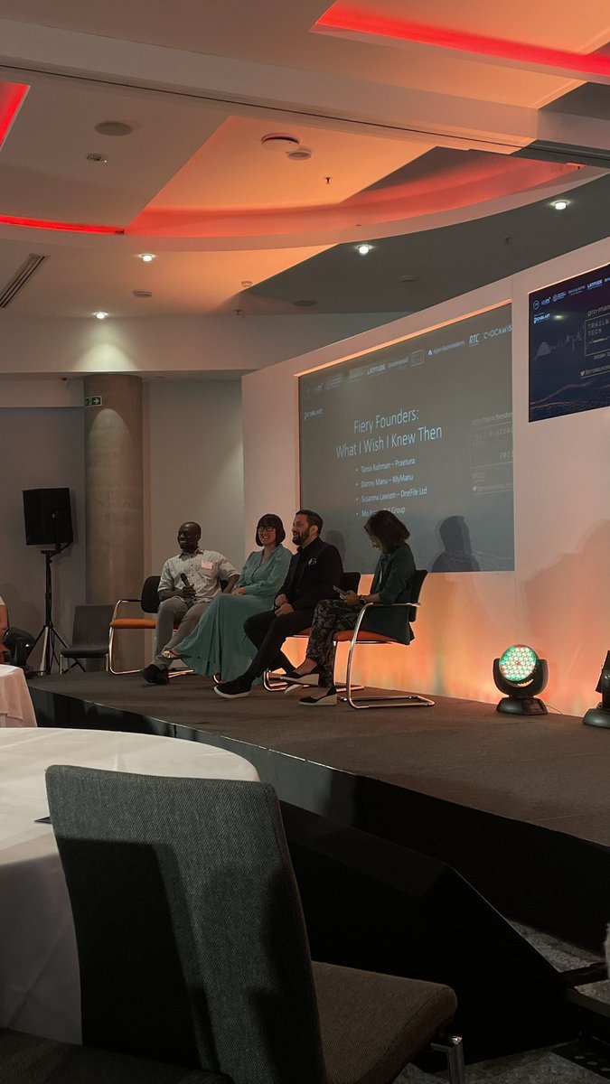 Now we have Mo Isap @IN4_Group , Susanna Lawson @SusannaOneFile , Danny Manu @mymanuofficial and Tania Rahman @praetura_ven for the “Fiery Founders: What I Wish I Knew” panel 🤩 #TT23