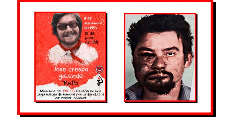 Ya 42 años de la muerte de Kepa Crespo Galende, en huelga de hambre

-Mientras traidores del PCE vendían a la clase obrera y a sus propios muertos por sucias poltronas en el régimen, los comunistas del PCE(r) como Kepa eran brutalmente torturados por criminales como Billy El Niño