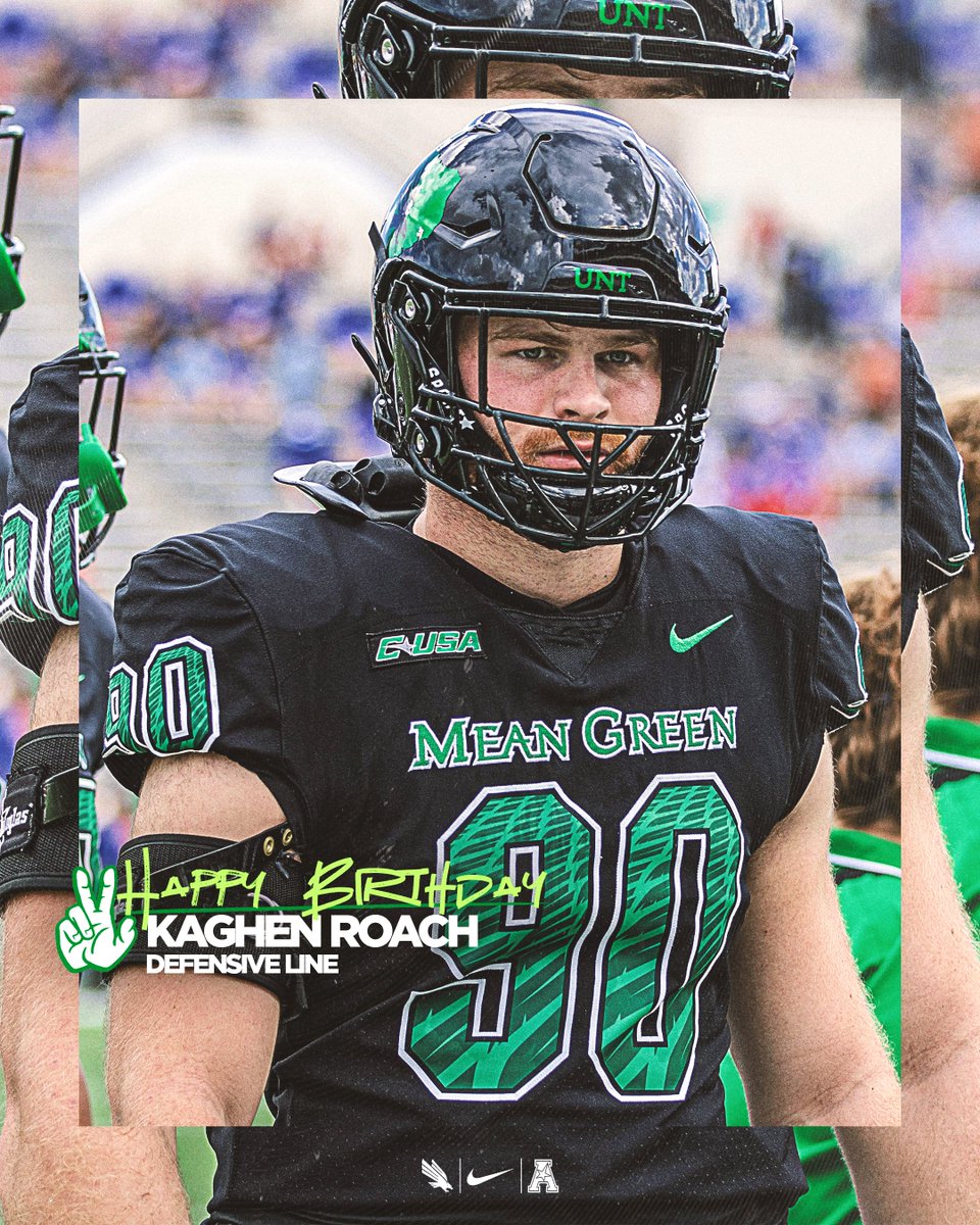 HBD @KaghenRoach 🎉 Did you know?🤔 Prior to entering his second season at UNT, Roach played one season at Blinn College and was an SWJCFC All-Conference pick. Spent the 2020 season at Army. Played the 2019 season at Fork Union Military Academy. #GMG 🟢🦅 | #TakeFlightUNT