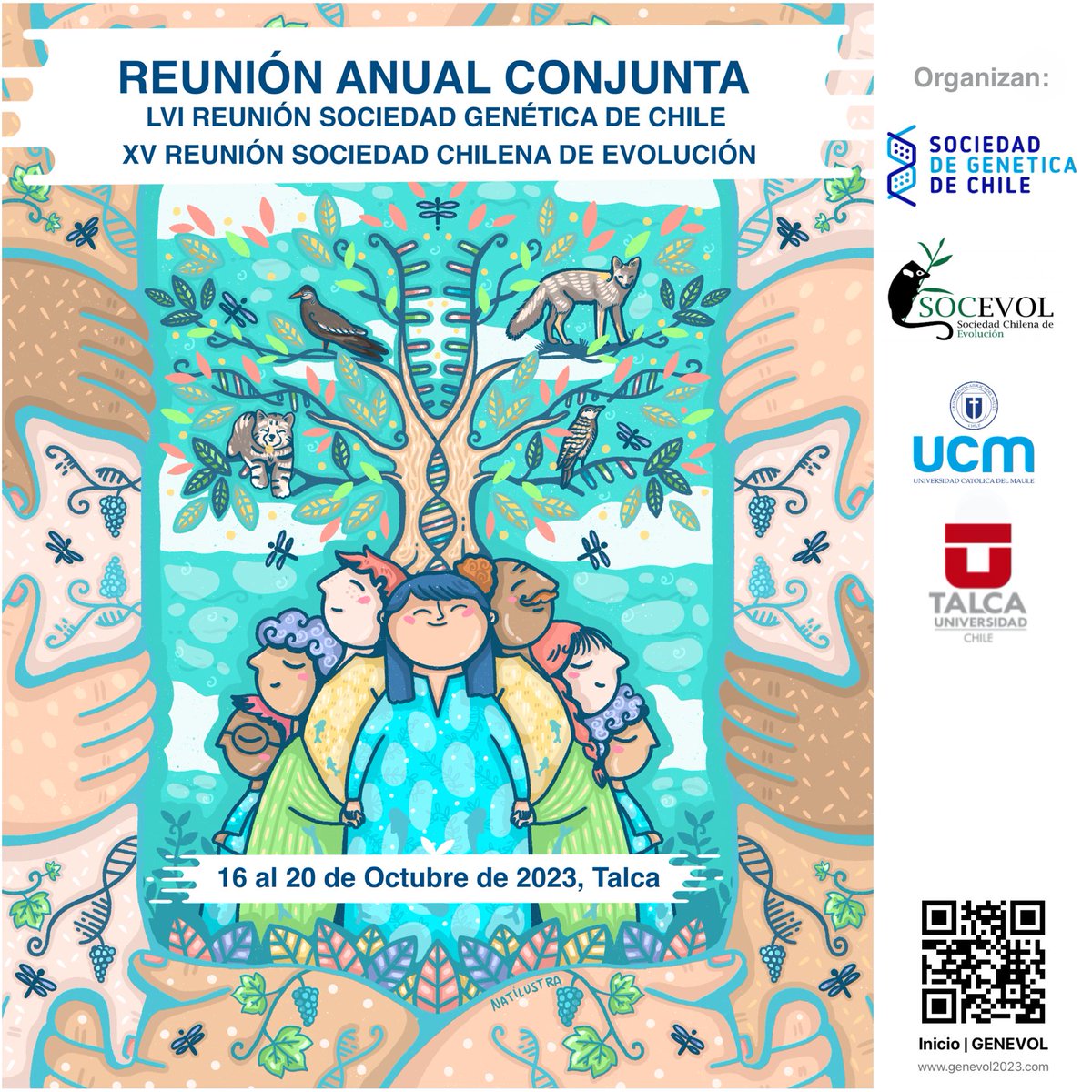 Noticias ya tenemos poster de nuestra Reunión Anual Conjunta, que se realizara en las Univ. de Talca y U. Católica del Maule entre el 16 al 20 de Octubre, estamos recibiendo propuestas de simposios 
No dejes de participar!!!
Esperamos sus propuestas, aquí informacion (1/2) -&gt;