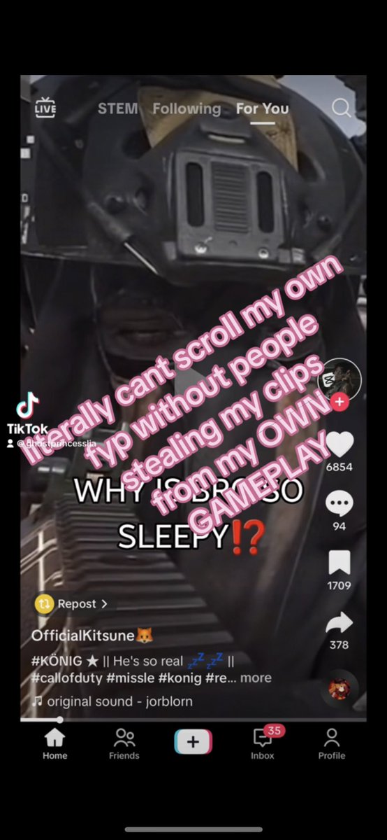 ghostlia141's tweet image. COD tiktok: please watch out for @/cc.kitsune she stole my gameplay clip and did not credit me. I confronted her and she first apologized. Then blocked and cursed at me. She also sent two of her friends to attack me in my comments.  #codtok #codtiktok #konig #konigmw2 #konigedit