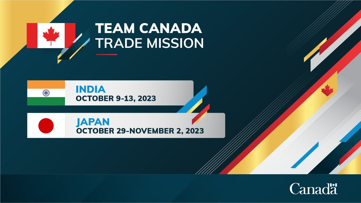 CanadaTrade's tweet photo. Hey #Cdnbiz! Want to take your business abroad, build partnerships and learn about new markets from experts on the ground? Register now to join the Team Canada Trade Mission to Japan in October: https://t.co/hnUT29kDAx 🇨🇦 🇯🇵

#GoTeamCanadaTrade #IndoPacificStrategy https://t.co/w15vig4mOk