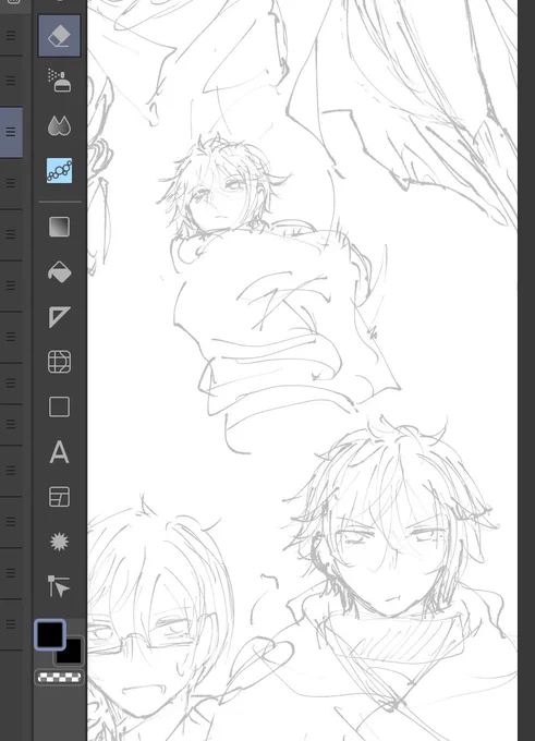 出せない落描きが溜まってる 