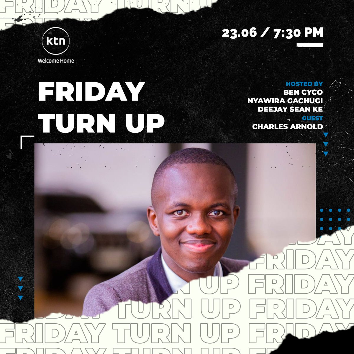 Charles_Adinda's tweet photo. Hey beautiful, How you doin' handsome,
I will be doing a little something on KTN's Friday Turnup Tomorrow. To be honest, this is one for the records. Please don't miss it for the world.
#spokenword #ktnhome #bencyco #nyawiragachugi #deejayseanke #thefridayturnup https://t.co/3UJHeL0OuQ